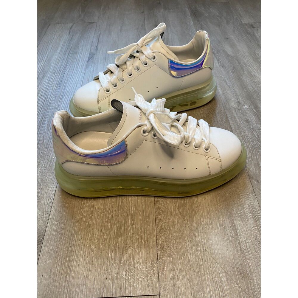 Alexander McQueen Oversized Clear Sole Iridescent Sneakers White EU 40.5
